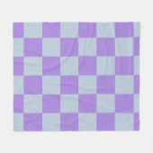 Zachtblauw en lavendel geruit fleece deken (Voorkant (Horizontaal))