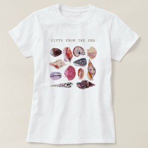 Zachtdesign met schelpjespatroon t-shirt