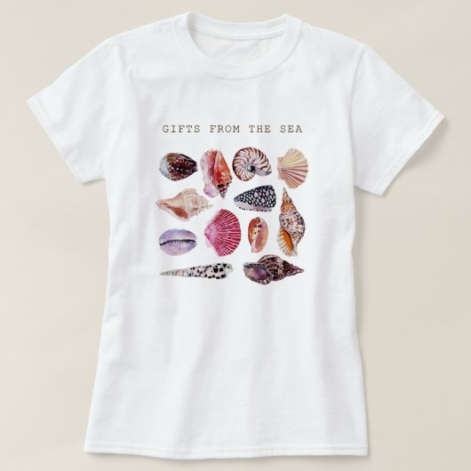 Zachtdesign met schelpjespatroon t-shirt (Design voorkant)