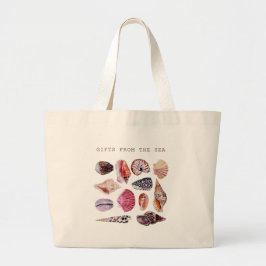 Zachtdesign met schelpjespatroon voor op het stran grote tote bag