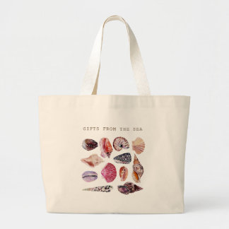 Zachtdesign met schelpjespatroon voor op het stran grote tote bag