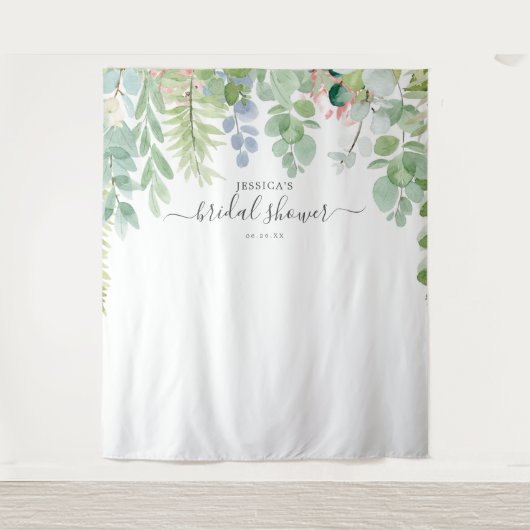 Zachtdgroene Bruids-Shower Achtergrond Fotocabine Wandkleed (Voorkant)