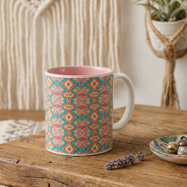 Zachtdiamant & ovale symmetrie tweekleurige koffiemok