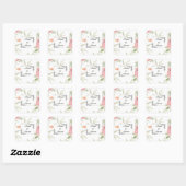 Zachtdoorschiet lente tuinhuwelijk enveloppeel vierkante sticker (Vel)