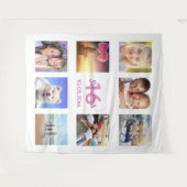 Zachte 16 aangepaste fotocollage wit roze wandkleed (Voorkant (horizontaal))
