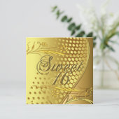 Zachte 16 Gouden Elegante Uitnodiging (Staand voorkant)