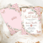 Zachte 16 Kersenbloesem Roze Goud Vlinders Kaart
