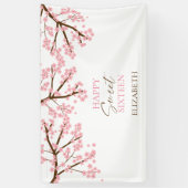 Zachte 16 Kersenbloesem Verjaardag Lente Bloemen Spandoek (Verticaal)