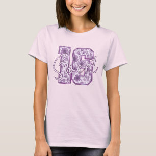 Zachte 16 Paarse Lavendel Bloemig 16e Verjaardagsc T-shirt