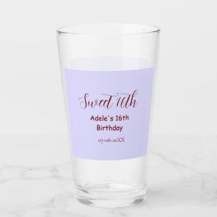 Zachte 16e verjaardag paarse pastel mauve retro na glas