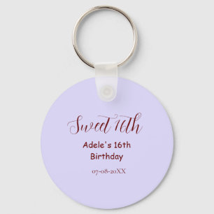 Zachte 16e verjaardag paarse pastel mauve retro na sleutelhanger