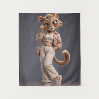 Zachte 3D-animatiekatten fleece deken voor kindere Wandkleed