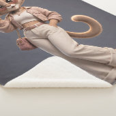 Zachte 3D Geanimeerde Kat Fleece Deken voor Kinder (3/4)