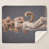 Zachte 3D Geanimeerde Kat Fleece Deken voor Kinder (Voorkant (horizontaal))