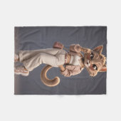 Zachte 3D-geanimeerde katten fleece deken voor kin (Voorkant (Horizontaal))