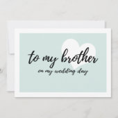 Zachte "aan mijn broer op mijn trouwdag" (Voorkant)