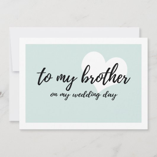Zachte "aan mijn broer op mijn trouwdag" (Voorkant)