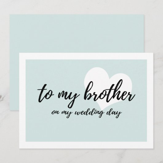 Zachte "aan mijn broer op mijn trouwdag" (Voorkant / Achterkant)