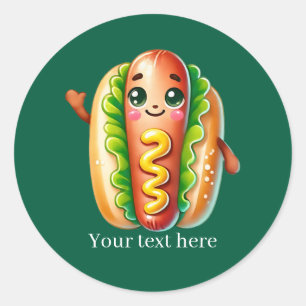 Zachte aanpasbare zakelijke hotdog ronde sticker