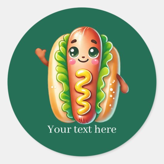 Zachte aanpasbare zakelijke hotdog ronde sticker (Voorkant)