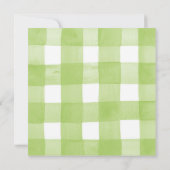 Zachte aardbei bes zoete ruitjesstof baby shower kaart (Achterkant)