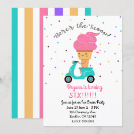 Zachte Aardbeikegel Zomer Ijsfeestje Kaart