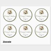 Zachte aardse kerst sticker met eigen familienaam (Vel)