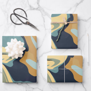 Zachte aardse wervelingen in kalme tinten inpakpapier vel