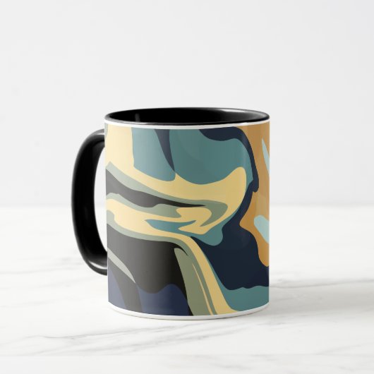 Zachte aardse wervelingen in kalme tinten mok (Voorkant links)