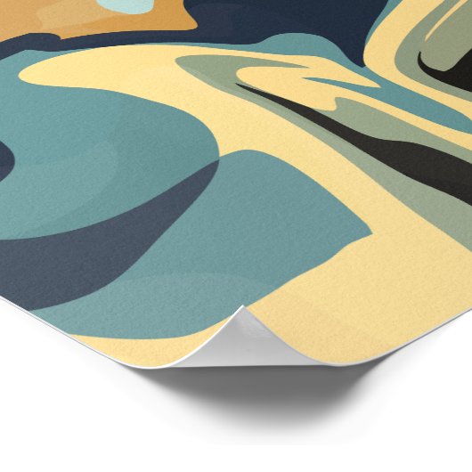 Zachte aardse wervelingen in kalme tinten poster (Hoek)