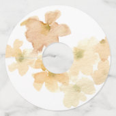 *~* Zachte Abstract Perzik Beige Bloemige Waterver Wijnglaslabel (Achterkant)