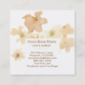 *~* Zachte Abstracte beige perforatie Waterverf Vierkante Visitekaartje (Achterkant)