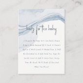 Zachte Abstracte Blauwe Kustboeken voor Baby showe Informatiekaartje (Voorkant)