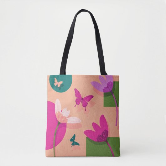 Zachte Abstracte Bloem Tote Tas (Voorkant)