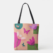 Zachte Abstracte Bloem Tote Tas (Achterkant)