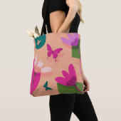 Zachte Abstracte Bloem Tote Tas (Dichtbij)