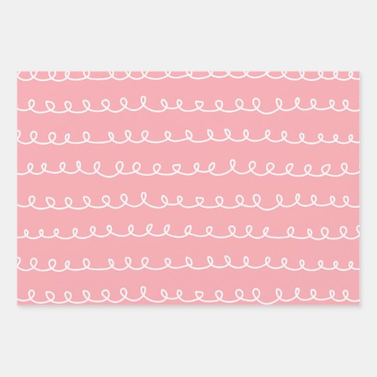 Zachte Abstracte Doodle Strepen Streken Inpakpapier Vel (Voorkant 3)