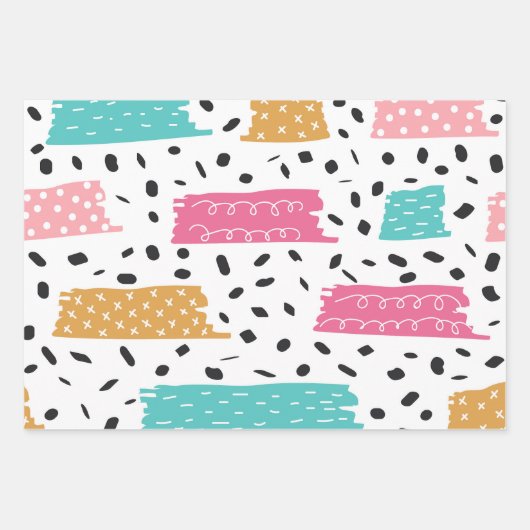 Zachte Abstracte Doodle Strepen Streken Inpakpapier Vel (Voorkant)