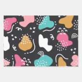 Zachte Abstracte Gekrabbel Bloem Strepen Inpakpapier Vel (Voorkant 3)