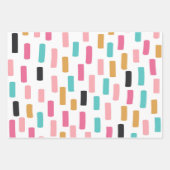 Zachte Abstracte Gekrabbel Regenboog Strepen Inpakpapier Vel (Voorkant 3)