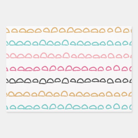 Zachte Abstracte Gekrabbel Regenboog Strepen Inpakpapier Vel (Voorkant 2)