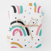 Zachte Abstracte Gekrabbel Regenboog Strepen Inpakpapier Vel (In situ)