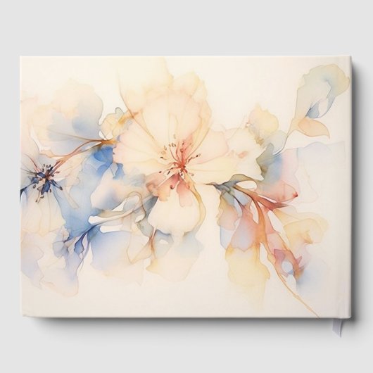 Zachte Abstracte hondenhouten bloemen Gastenboek (Achterkant)