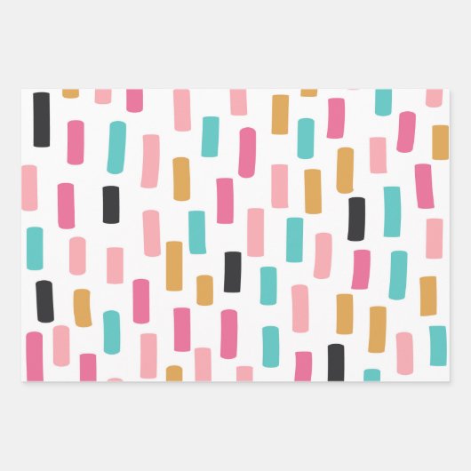 Zachte Abstracte Krabbel Regenboog Strepen Inpakpapier Vel (Voorkant 3)