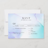 *~* Zachte Abstracte Lavendel Mint Wedding RSVP (Voorkant)