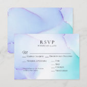*~* Zachte Abstracte Lavendel Mint Wedding RSVP Kaartje (Voorkant / Achterkant)