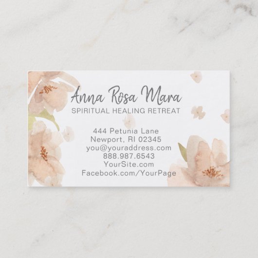 *~* Zachte Abstracte Moderne Florence Waterverf Visitekaartje (Achterkant)