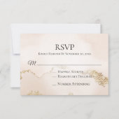 *~* Zachte Abstracte Perzik Roze Blush Wedding Ins RSVP Kaartje (Voorkant)