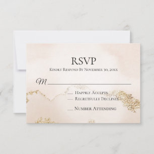 *~* Zachte Abstracte Perzik Roze Blush Wedding Ins RSVP Kaartje