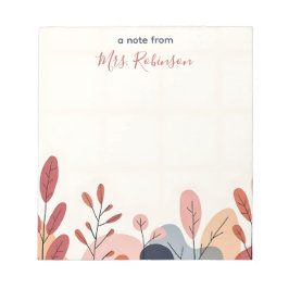 Zachte Abstracte Vormen Custom Teacher Appreciatio Notitieblok